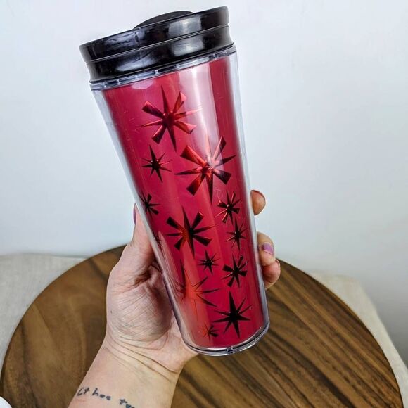 Starbucks 2011 Red and Black Travel Mug & White Regular Mug 12oz - Picture 2 of 8